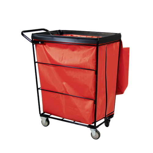 Royal Basket 10 Bushel One Compartment Janitorial Linen Cart, Two Rigid, Two Swivel Casters